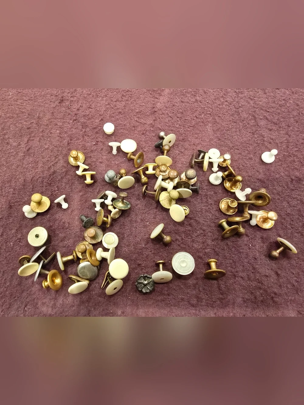 Antique Vtg Collar Cuff Stud Buttons Lot Mother Pearl Mop Over 70 PCs Sets Too
